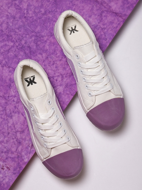 

Kook N Keech Women White & Purple Sneakers