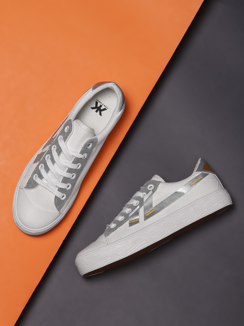 

Kook N Keech Women White & Grey Sneakers