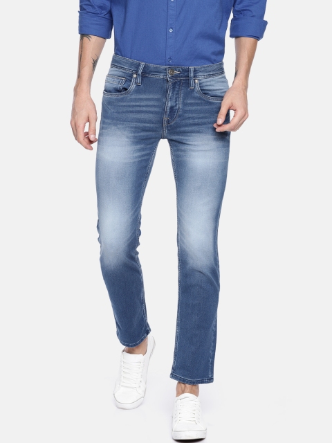 

Killer Men Blue Slank Slim Fit Mid-Rise Clean Look Stretchable Cropped Jeans