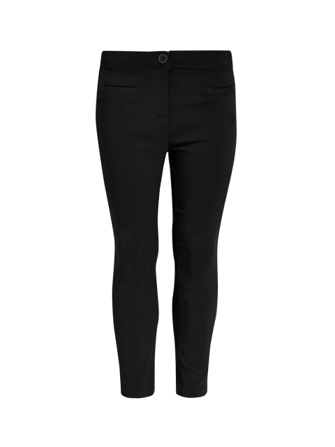 

next Girls Black Regular Fit Solid Cigarette Trousers