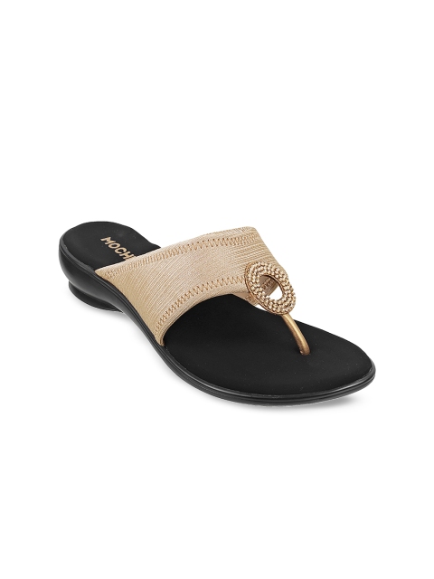 

Mochi Women Gold-Toned Solid Sandals