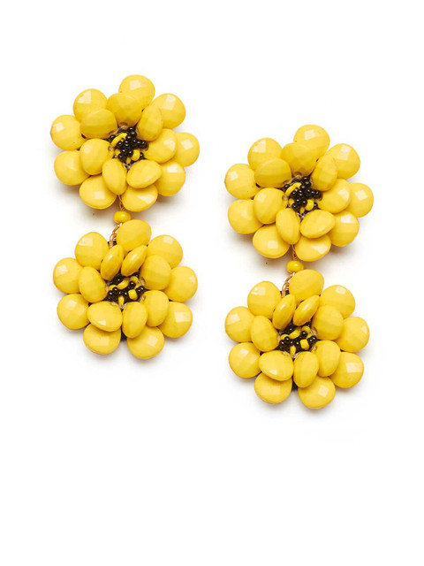 

Foxy Sperks Yellow Floral Drop Earrings