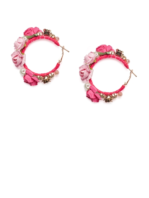 

Foxy Sperks Pink Circular Hoop Earrings