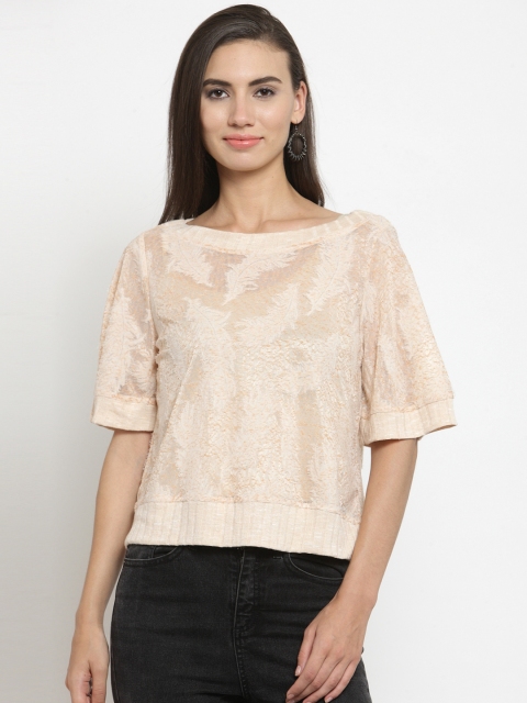 

Latin Quarters Women Beige Self Design Top