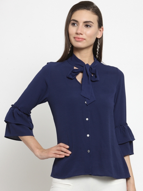 

Latin Quarters Women Navy Blue Solid Top