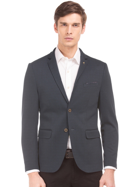 

Arrow Men Blue Solid Single-Breasted Blazer