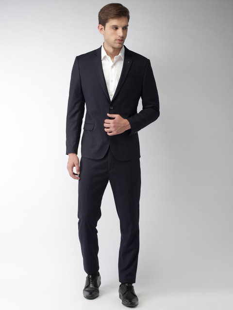

Arrow Men Navy Blue Single-Breasted Body Tailored Fit Formal Suit