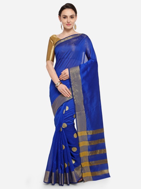 

Ishin Blue Woven Design Poly Silk Saree
