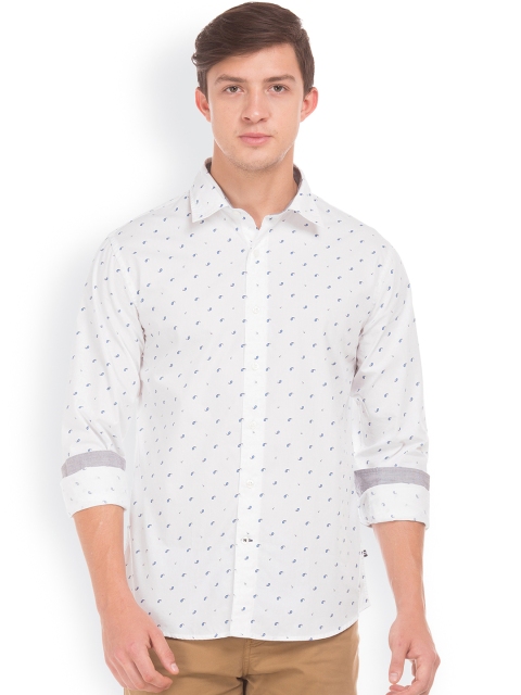

Nautica Men White Slim Fit Printed Casual Shirt