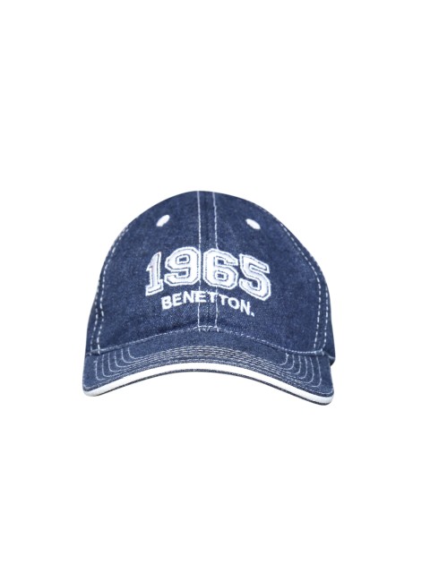 

United Colors of Benetton Unisex Navy Blue & White Embroidered Baseball Cap