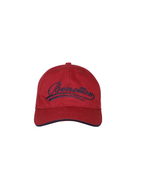 

United Colors of Benetton Unisex Maroon Embroidered Baseball Cap
