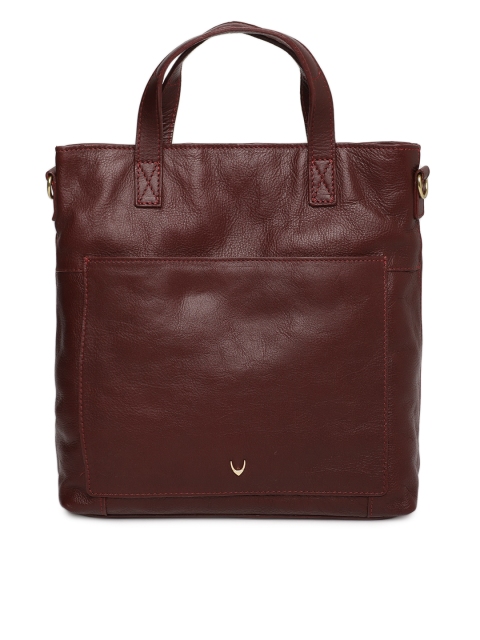 

Hidesign Burgundy Solid Leather Handheld Bag
