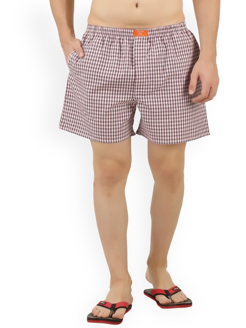 

Joven Men Off White & Blue Checked Pure Cotton Boxers PRO1N006