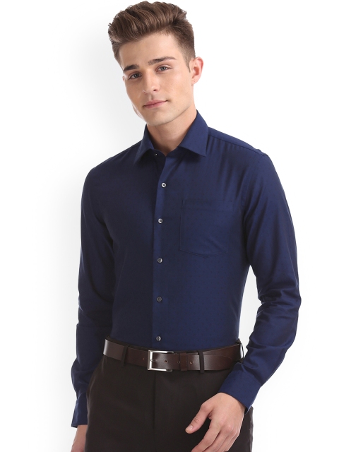 

Arrow Men Blue Slim Fit Self Design Formal Shirt