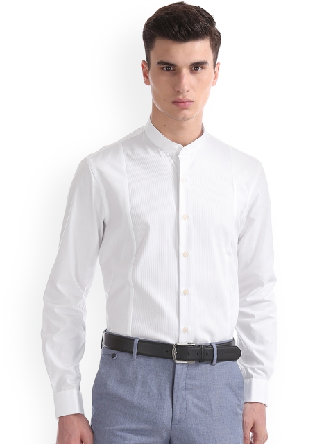 

Arrow Men White Regular Fit Striped Formal Shirt