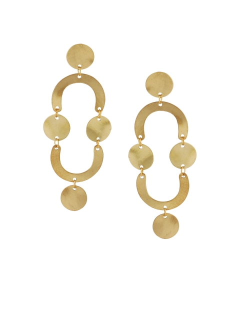 

Kazo Gold-Toned Brass-Plated Contemporary Drop Earrings