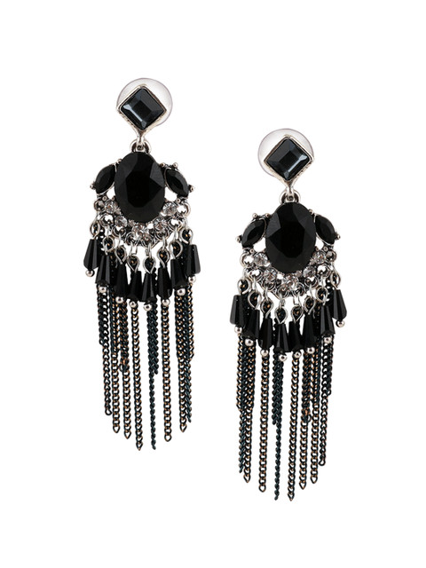 

Kazo Black Contemporary Drop Earrings
