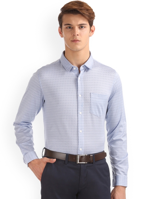 

Arrow Men Blue Regular Fit Printed Formal Shirt