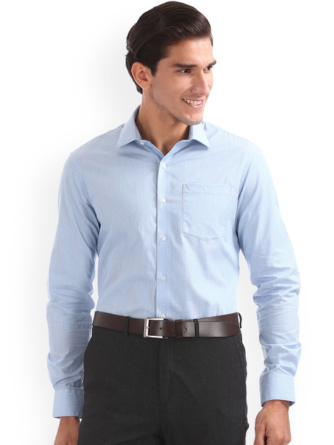 

Arrow Men Blue Slim Fit Self Design Formal Shirt