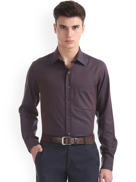 

Arrow Men Brown Regular Fit Self Design Formal Shirt