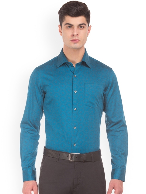 

Arrow Men Teal Blue Slim Fit Printed Formal Shirt