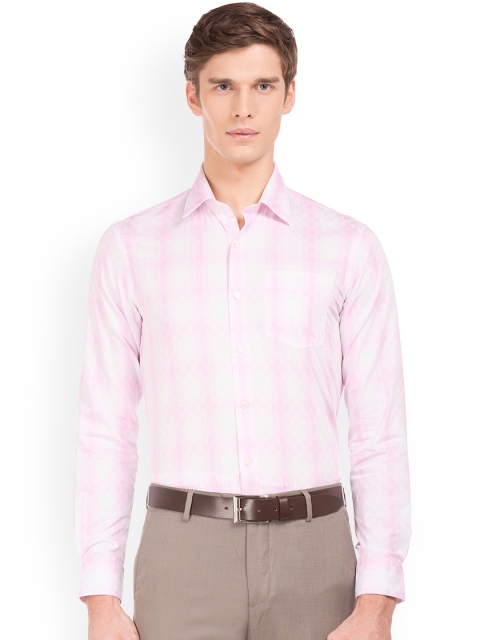 

Arrow Men Pink & White Slim Fit Checked Formal Shirt