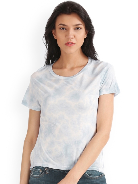 

Aeropostale Women Blue Printed Round Neck T-shirt