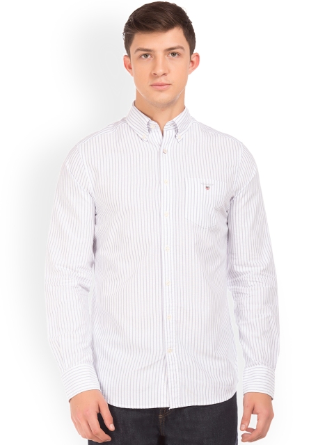 

GANT Men White Regular Fit Striped Casual Shirt