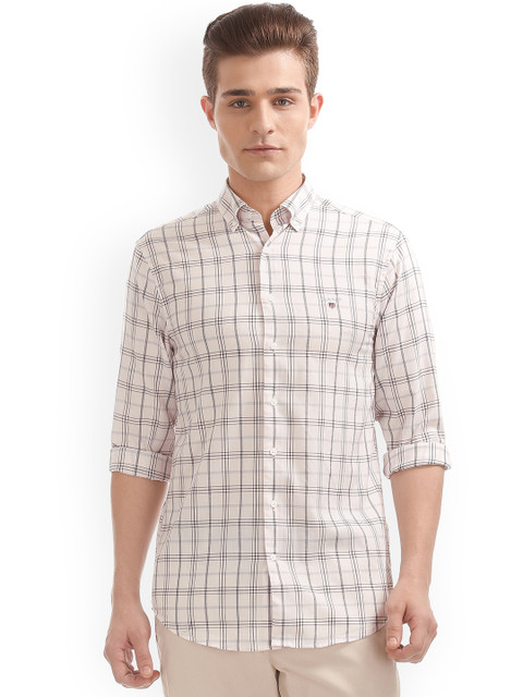 

GANT Men Pink Regular Fit Checked Casual Shirt