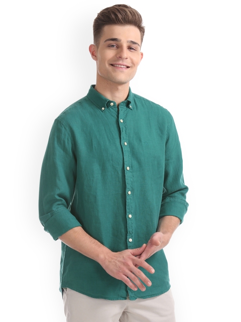 

GANT Men Green Regular Fit Solid Linen Casual Shirt