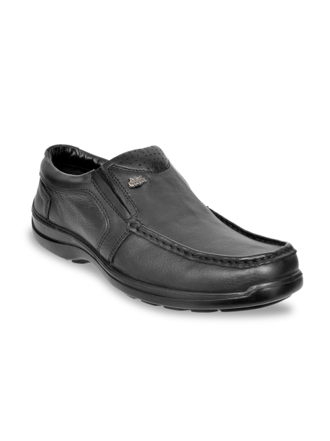 

Allen Cooper Men Black Formal Leather Slip-Ons