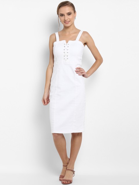 

Forever New Women White Solid Sheath Dress