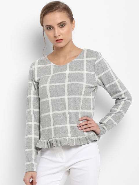

Forever New Women Grey Checked Top