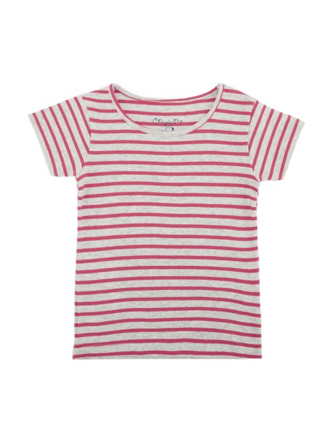 

Chirpie Pie by Pantaloons Girls Grey Striped Round Neck T-shirt