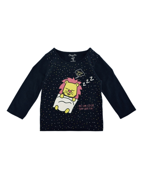 

Chirpie Pie by Pantaloons Girls Navy Blue Printed Round Neck T-shirt