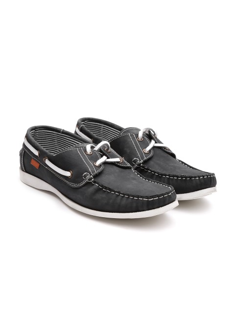 

Superdry Men Navy Leather Boat Shoes, Navy blue