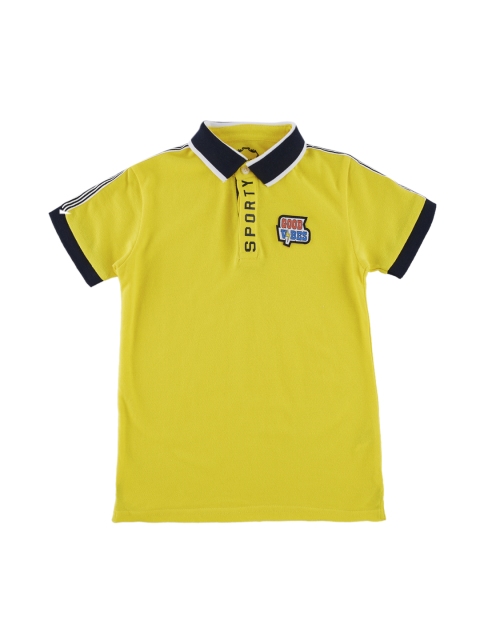 

CHALK by Pantaloons Boys Yellow Solid Polo Collar T-shirt