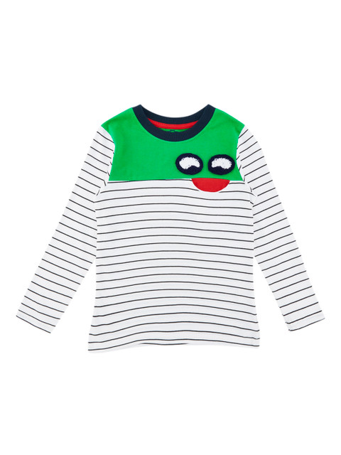 

CHALK by Pantaloons Boys Off-White Striped Round Neck T-shirt