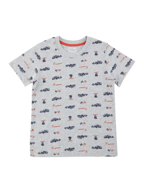 

CHALK by Pantaloons Boys Grey Melange Printed Round Neck T-shirt