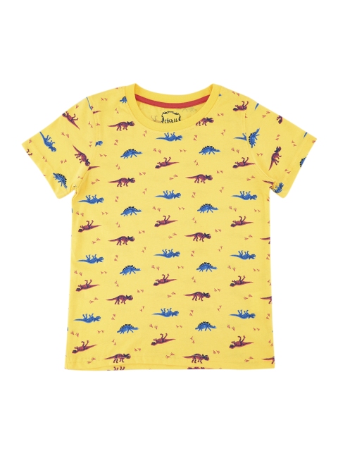 

CHALK by Pantaloons Boys Yellow Printed Round Neck T-shirt