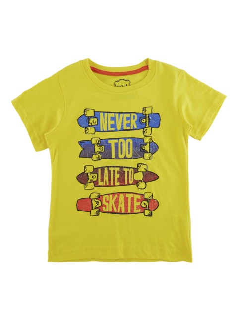 

CHALK by Pantaloons Boys Yellow Printed Round Neck T-shirt