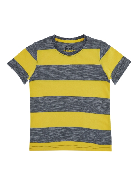 

CHALK by Pantaloons Boys Grey & Yellow Striped Round Neck T-shirt