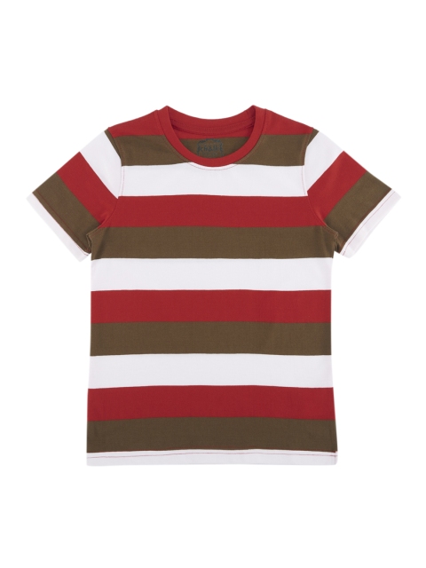 

CHALK by Pantaloons Boys Red & Brown Striped Round Neck T-shirt