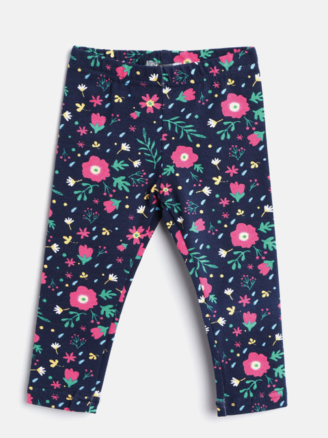 

Losan Girls Navy Blue & Pink Printed Leggings