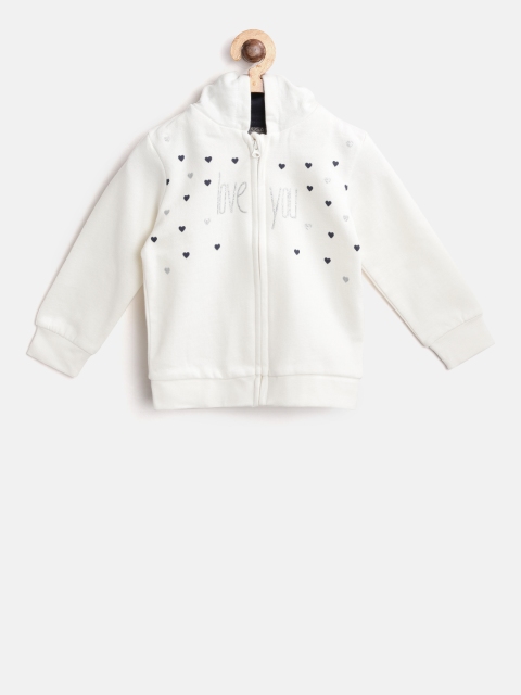 

Losan Girls Off-White Printed Hooded Sweatshirt