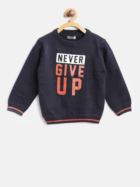 

Losan Boys Navy Blue Printed Pullover