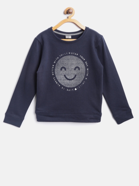 

Losan Girls Navy Blue Printed Sweatshirt