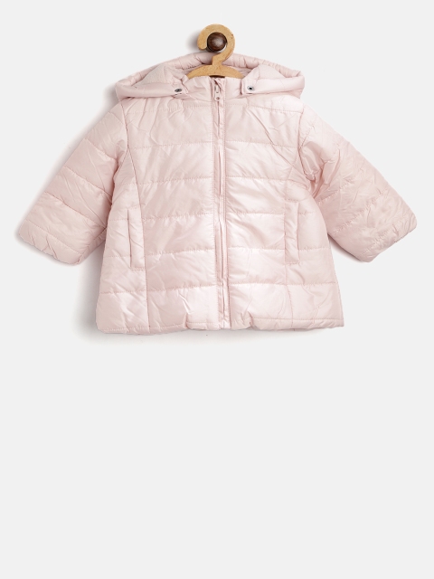 

Losan Girls Pink Solid Padded Jacket with Detachable Hood