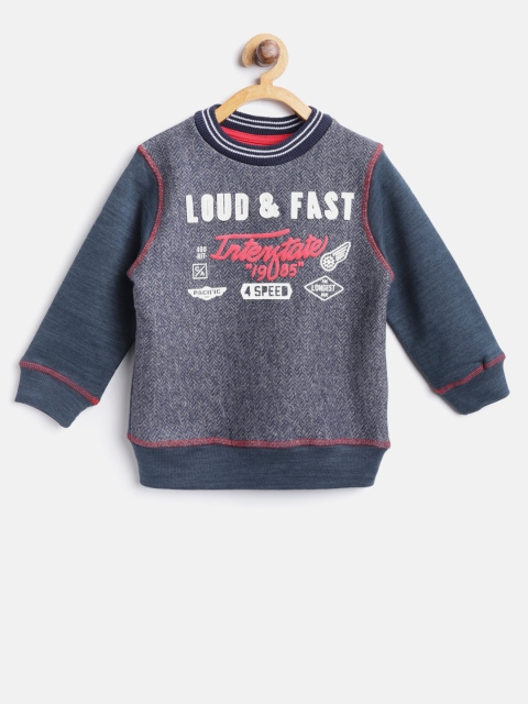 

Losan Boys Navy Printed Sweatshirt, Navy blue