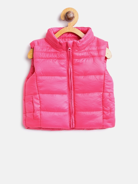 

Losan Girls Pink Solid Sleeveless Puffer Jacket